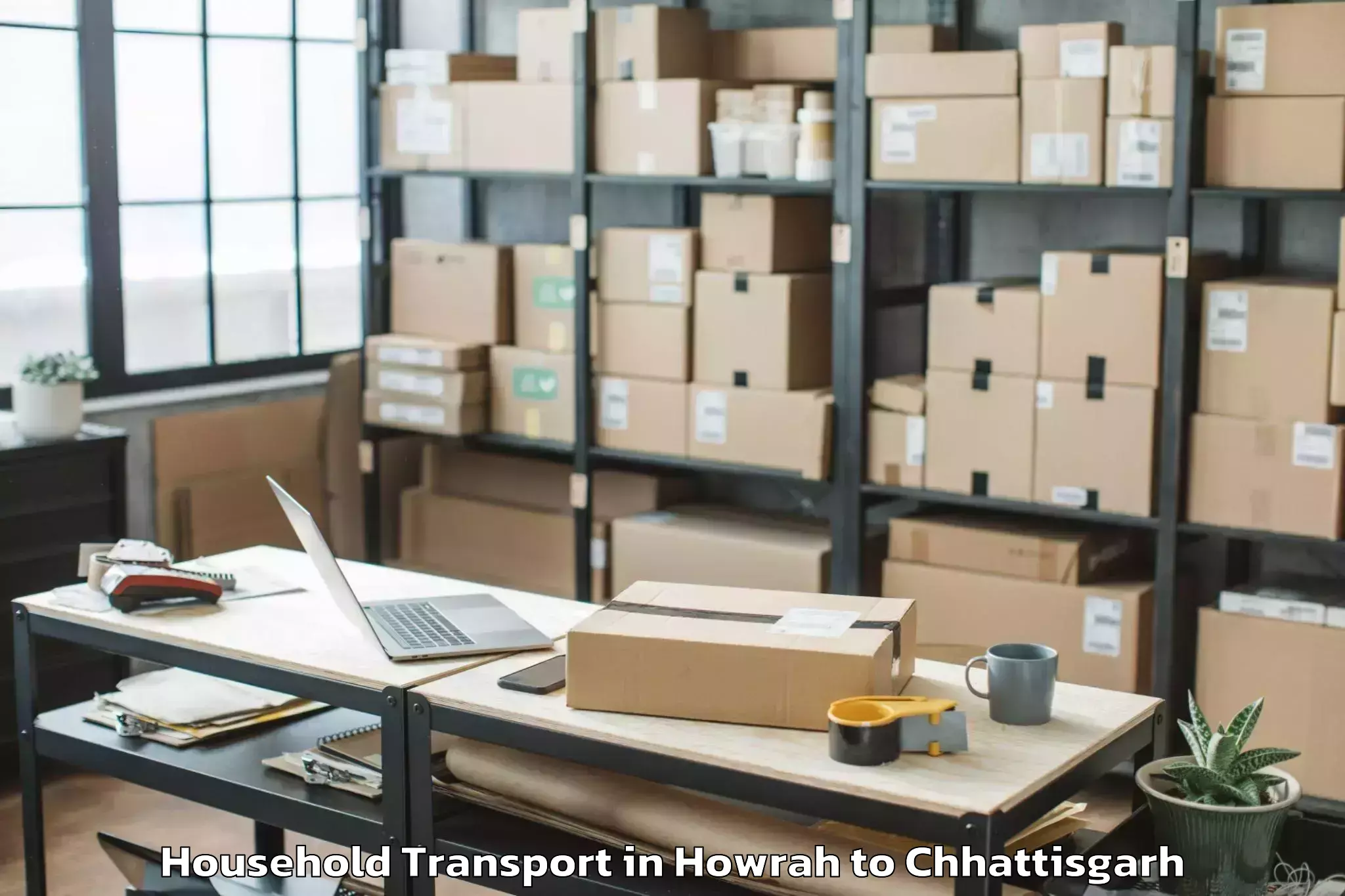 Howrah to Dhamtari Household Transport Booking